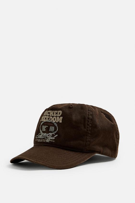 کلاه مردانه زارا washed print cap
