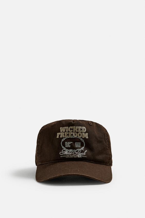 کلاه مردانه زارا washed print cap