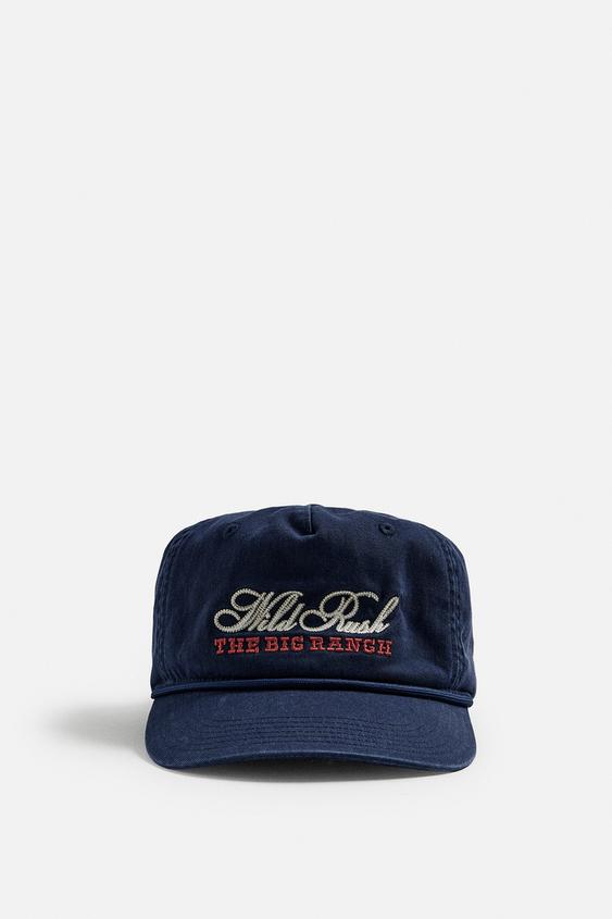 کلاه مردانه زارا washed embroidered cap