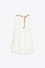 دامن زنانه زارا BRAIDED BELT MIDI SKIRT
