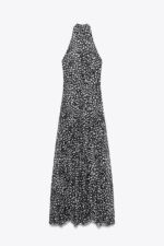 لباس بلند زنانه زارا POLKA DOT HALTER DRESS