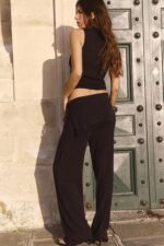 شلوار زنانه زارا TEXTURED SARONG TROUSERS WITH TIES