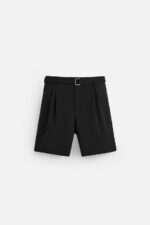 شلوارک مردانه زارا PLEATED BERMUDA SHORTS WITH BELT