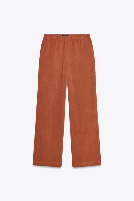 شلوار زنانه زارا PYJAMA-STYLE TROUSERS