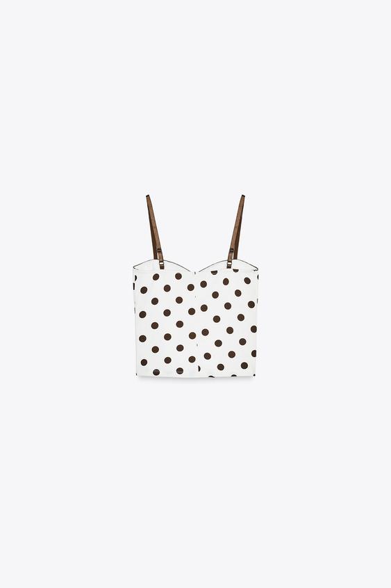 تاپ زنانه زارا polka dot corsetry top
