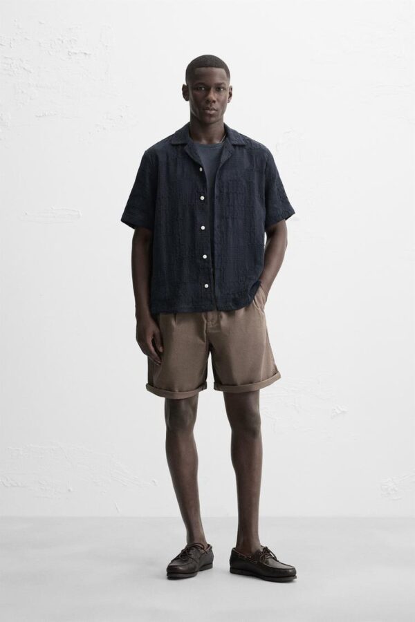 پیراهن مردانه زارا RELAXED FIT JACQUARD SHIRT