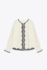 پیراهن زنانه زارا CONTRAST EMBROIDERY SHIRT