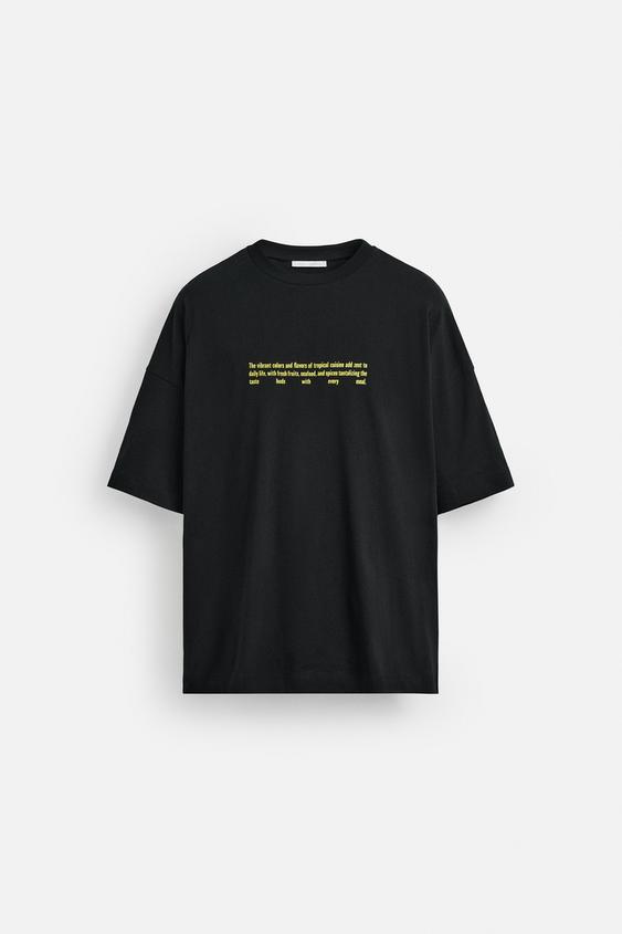تیشرت مردانه زارا SLOGAN PRINT T-SHIRT