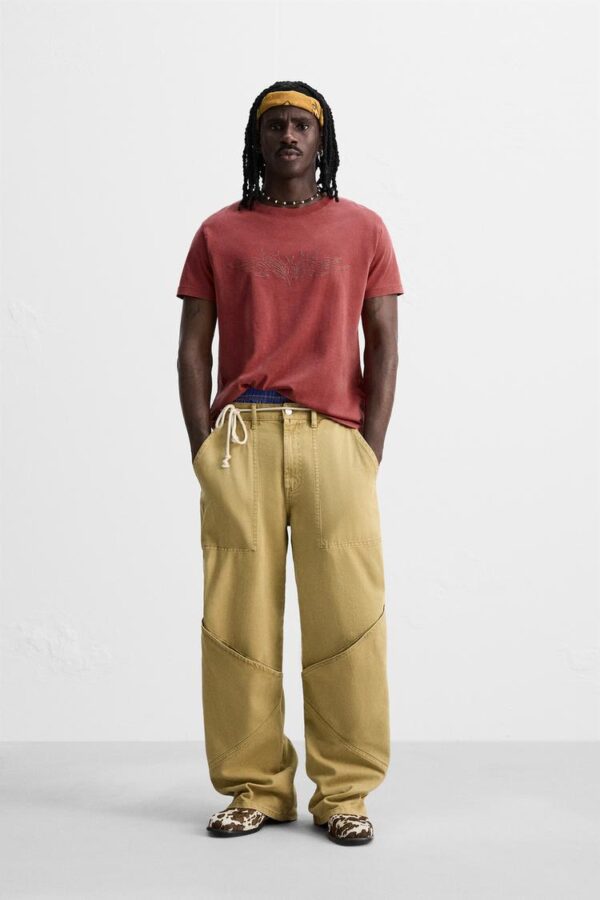 تیشرت مردانه زارا washed relief t-shirt