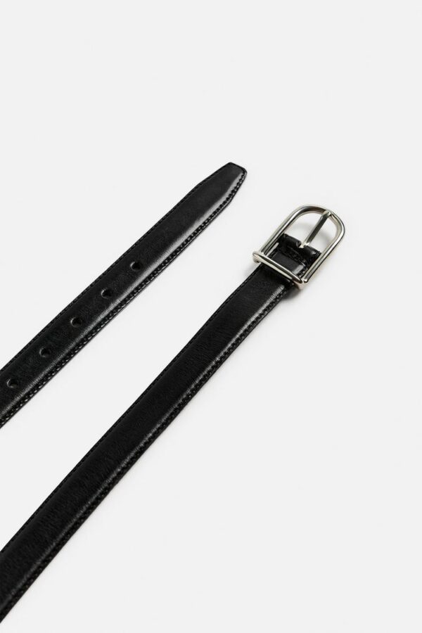 کمربند چرم مردانه زارا topstitched leather belt