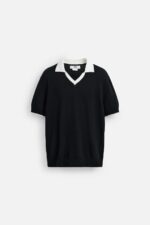 پولوشرت مردانه زارا CONTRAST KNIT POLO SHIRT