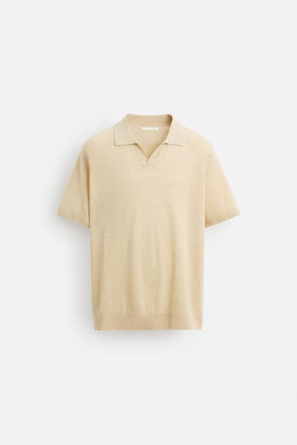 پولوشرت مردانه زارا 100% LINEN KNIT POLO SHIRT