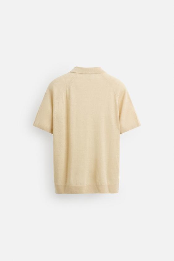 پولوشرت مردانه زارا 100% LINEN KNIT POLO SHIRT