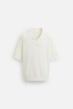 پولوشرت مردانه زارا OPEN KNIT TEXTURED POLO SHIRT