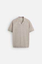 پولوشرت لینن مردانه زارا LINEN KNIT POLO SHIRT