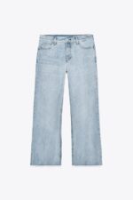 شلوار جین زنانه زارا ZW COLLECTION LOW-RISE CROPPED FLARE JEANS