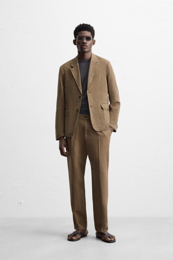 شلوار مردانه زارا washed suit trousers