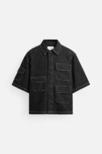 پیراهن جین مردانه زارا DENIM SHIRT WITH POCKETS