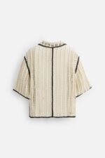 پولوشرت مردانه زارا CROCHET TEXTURED POLO SHIRT