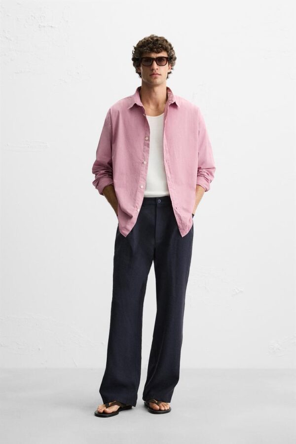 پیراهن مردانه زارا washed cotton shirt