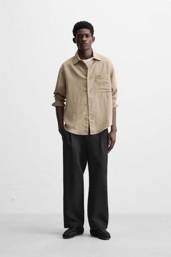 پیراهن مردانه زارا FLOWING SHIRT WITH POCKET