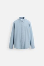 پیراهن مردانه زارا TEXTURED CHAMBRAY SHIRT