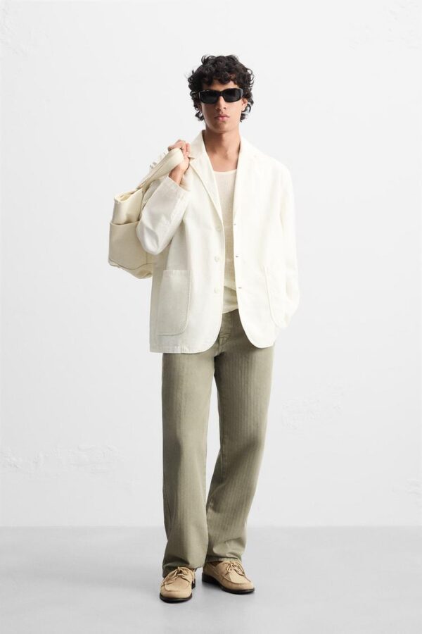کت مردانه زارا cotton relaxed fit blazer