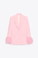 کت مجلسی زنانه زارا FEATHER CUFF BLAZER