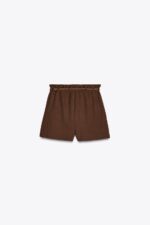 شلوارک زنانه زارا BEADED BELT BERMUDA SHORTS