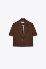 کت زنانه زارا CROPPED SHORT SLEEVE BLAZER