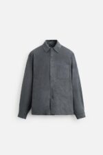 اورشرت مردانه زارا LIGHTWEIGHT FAUX SUEDE OVERSHIRT