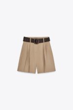 شلوارک برمودا زنانه زارا BERMUDA SHORTS WITH DARTS AND BELT