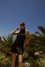 لباس زنانه زارا SATIN HALTER MINI DRESS