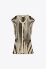 تاپ زنانه زارا STRIPED CROPPED KNIT TOP