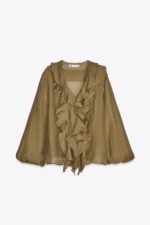 پیراهن زنانه زارا ZW COLLECTION RUFFLED SHIRT