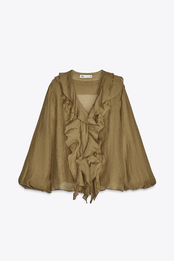 پیراهن زنانه زارا ZW COLLECTION RUFFLED SHIRT