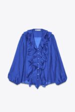 پیراهن زنانه زارا ZW COLLECTION RUFFLED SHIRT