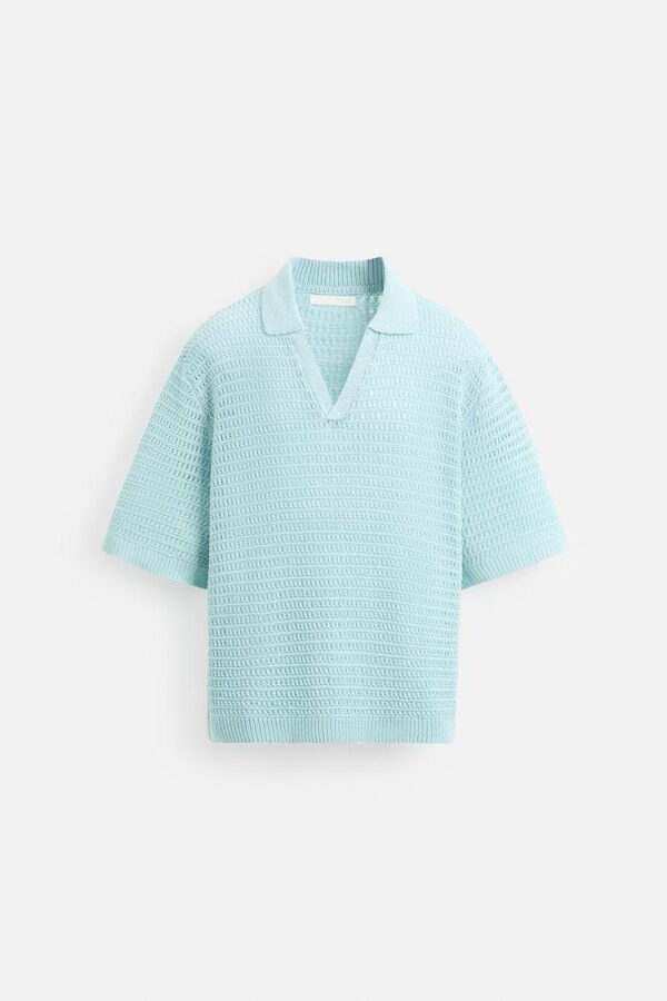 پولوشرت مردانه زارا CROCHET KNIT POLO SHIRT