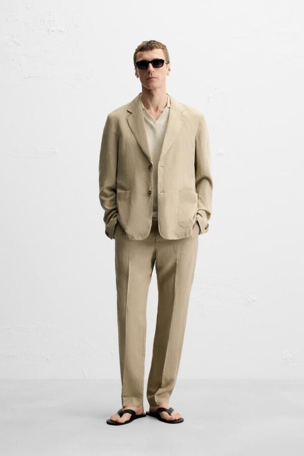 شلوار مردانه زارا washed suit trousers