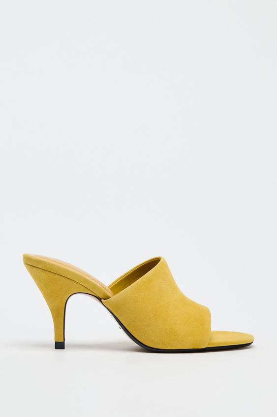 صندل پاشنه دار زنانه زارا LEATHER HEELED MULES