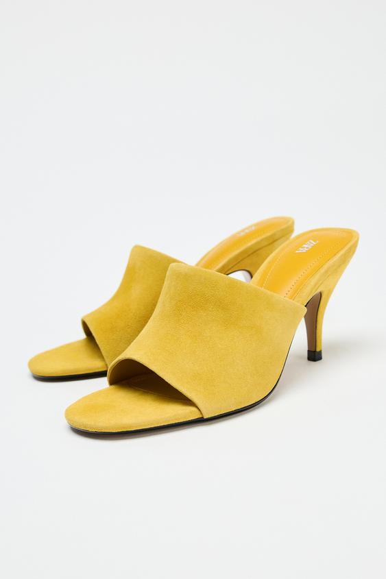صندل پاشنه دار زنانه زارا LEATHER HEELED MULES