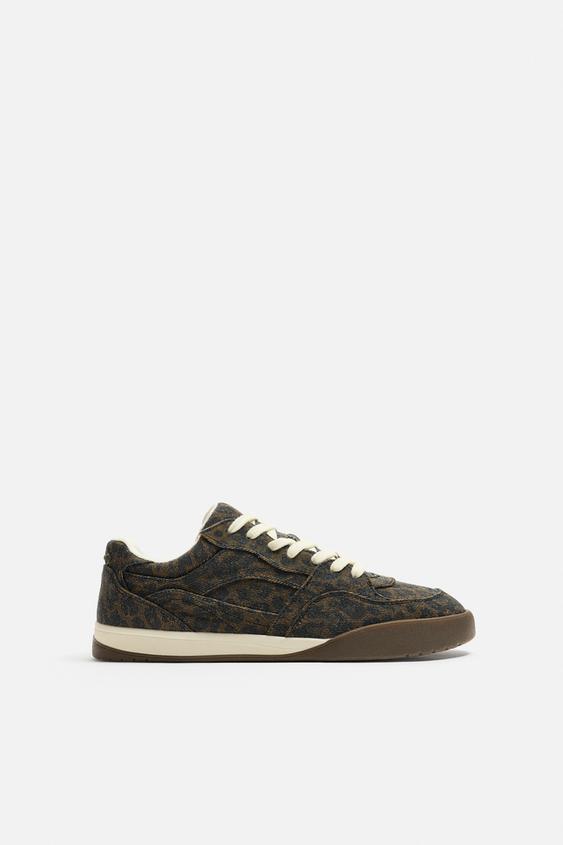 کفش کتونی مردانه زارا animal print trainers