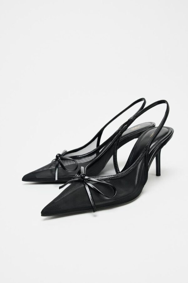 کفش مجلسی زنانه زارا MESH SLINGBACK SHOES WITH BOW