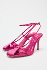 صندل زنانه زارا SATIN HIGH-HEEL SANDALS