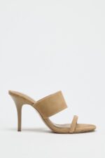 صندل پاشنه دار زنانه زارا SUEDE STRAPPY HEELED SANDALS