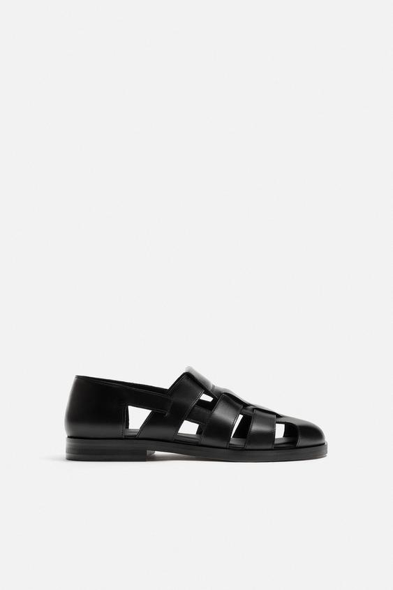 صندل مردانه زارا leather cage sandals