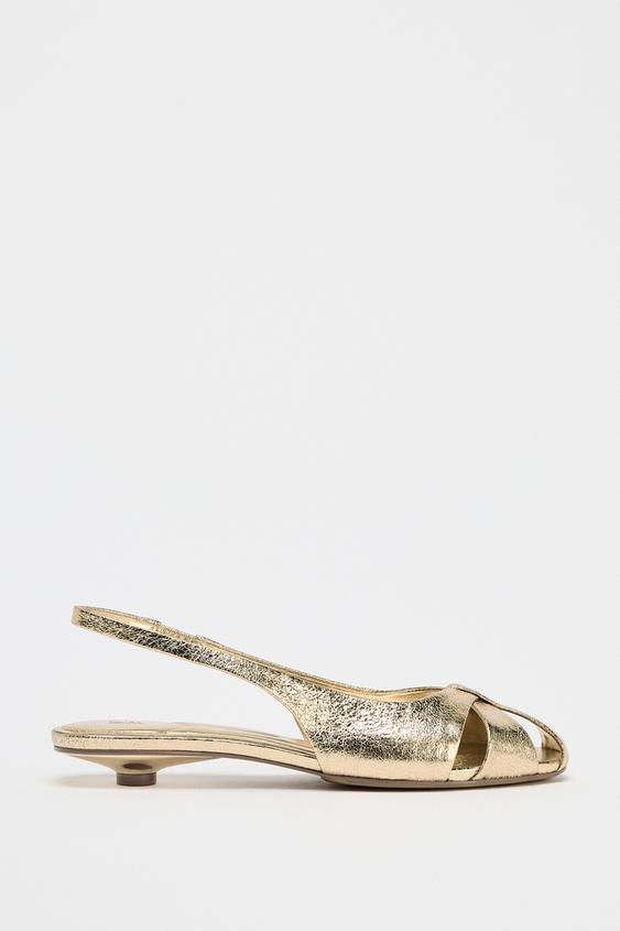 صندل زنانه زارا low-heel metallic sandals