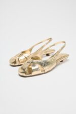 صندل زنانه زارا LOW-HEEL METALLIC SANDALS