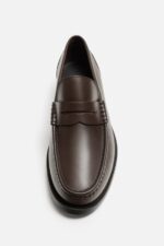 کفش لوفر چرم مردانه زارا LEATHER PENNY LOAFERS