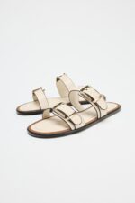 صندل فلت زنانه زارا DOUBLE-STRAP BUCKLE SANDALS